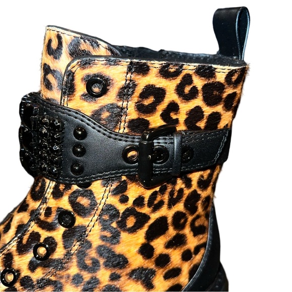 Karl Lagerfeld Paris Maeva Leather Calf Hair Combat & Lace-Up Boots New Size 7 - Picture 5 of 12